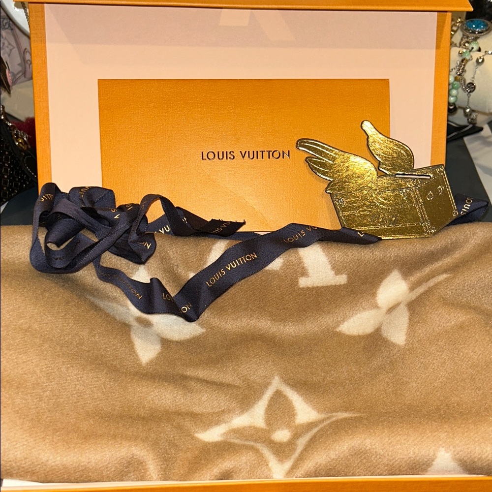 Louis Vuitton Brown Monogram Scarf with Box